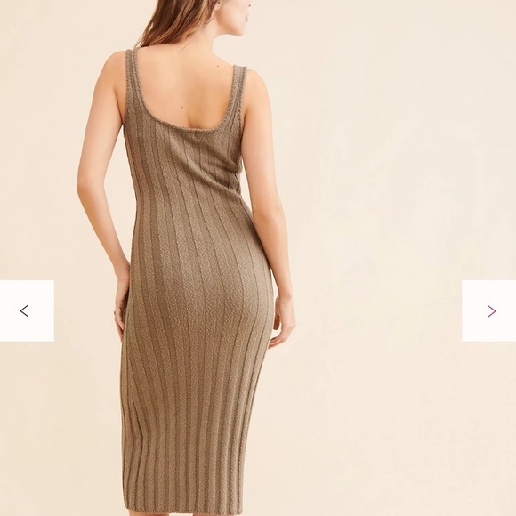 FP Beach by Free People Ribbed Knit Maxi Dress Tan Brown Sleeveless Bodycon L - Picture 11 of 11